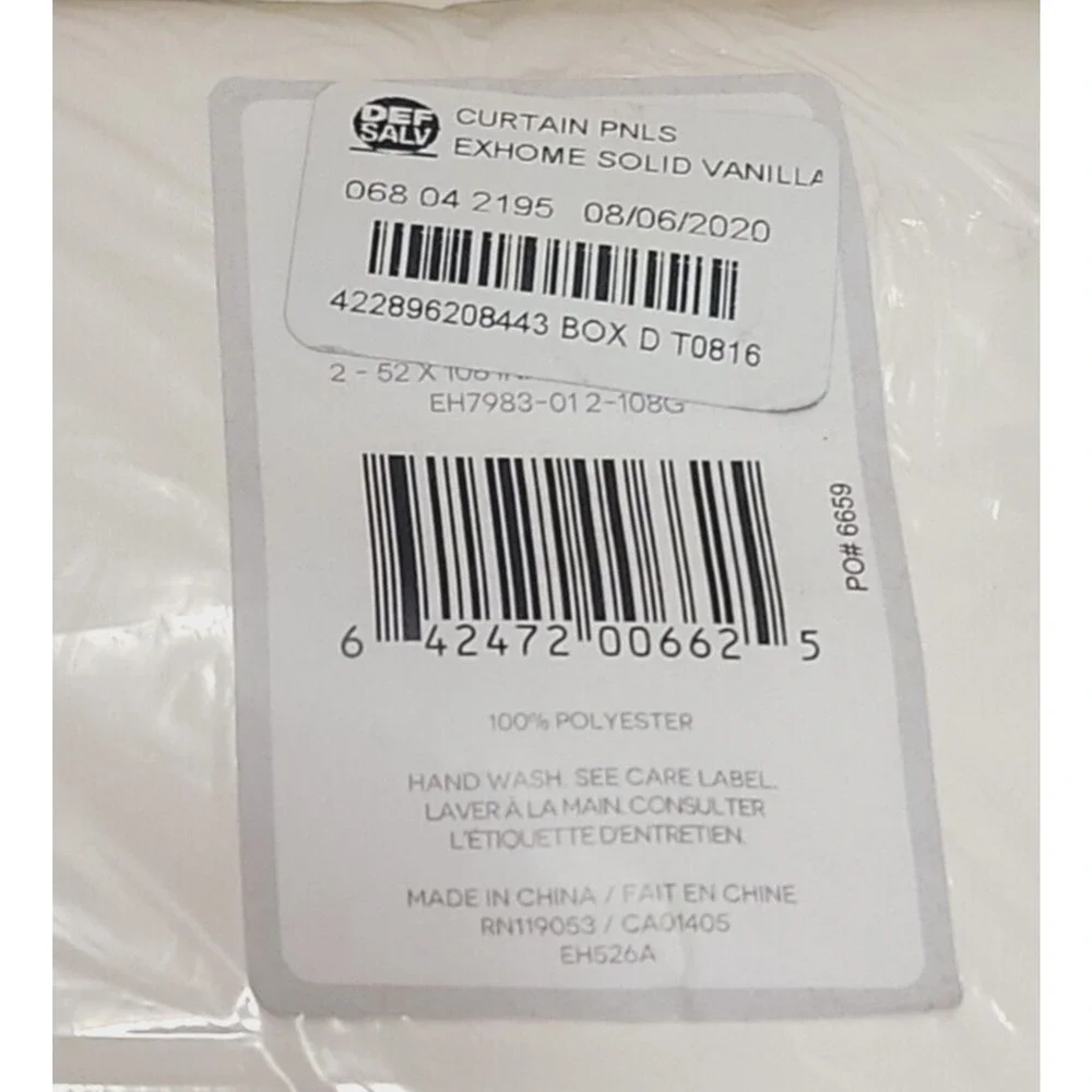 Exclusive Set of Home Curtains White Sateen Grommet Curtain Panels 52